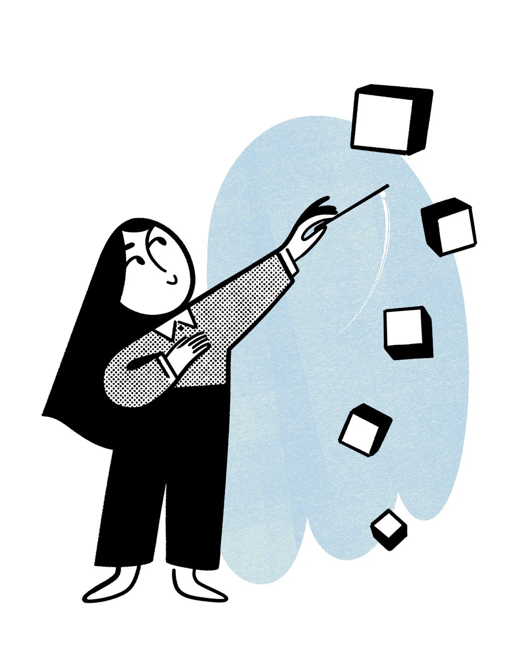 mujer-que-hace-magia con bloques