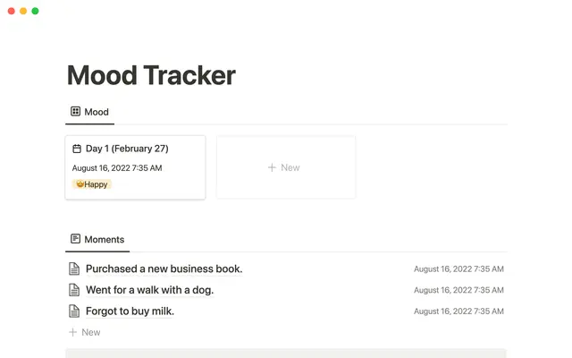 Mood tracker