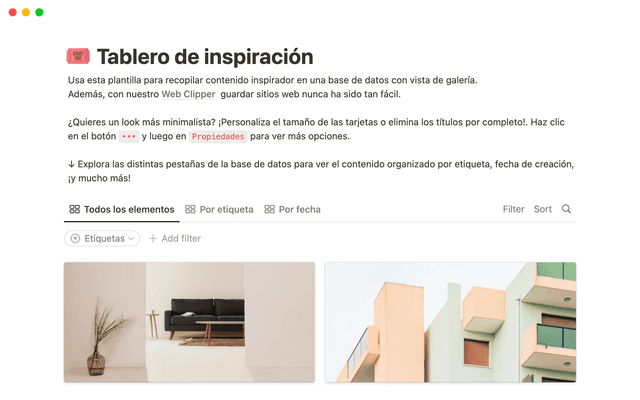 Tablero de inspiración marketing